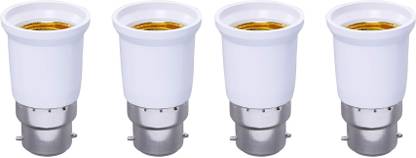 DECOBELL B22 to E26 E27 Lamp Base Adapter Bayonet Bulb Base to Edison E27 LED Light Lamp Bulb Socket Adapter Converter Plastic, Aluminium Light Socket