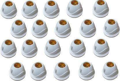 Digital Craft White Fancy Bulb Holder Pack of 20 Brass Light Socket Plastic Light Socket
