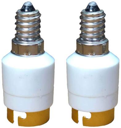 DECOBELL 2 PCS Plug Extender Lamp holder E14 to B22 Base Socket LED Halogen Light Lamp Bulb Adapter Converter Holder Plastic Light Socket