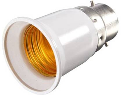 HVG TRADERS B22 to E27 Lamp Base Led Bulb Converter Adapter Ceiling Fan Light Bulbs Socket for Bluetooth Smart Bulb Color White Material Plastic Socket Type Medium E26/ E27 Power Features Power Requirement 220-240 Plastic Light Socket