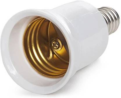 vibunt E14 to E27 Led Bulb Converter Holder Adapter Plastic, Copper Light Socket