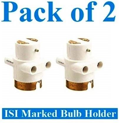 Sauran Pack of 2 2Pin Parallel Adapter with Bulb Holder With Plug Socket (ESP83) Plastic Light Socket