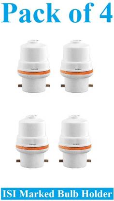 Sauran Pack of 4 Bulb Holder Single Adaptor For Electric Fitting Light Socket (ESP81) Polypropylene Light Socket
