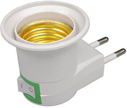TotalLEDLight E27 Base Socket EU Plug Light Bulb Adapter With Power On-Off Control Switch Plastic Light Socket