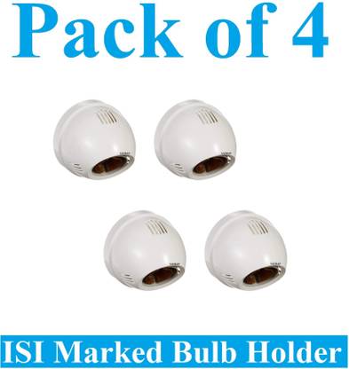Sauran Pack of 4 Round Angle Bulb Holder for Domestic and Commercial Use (ESP75) Plastic Light Socket