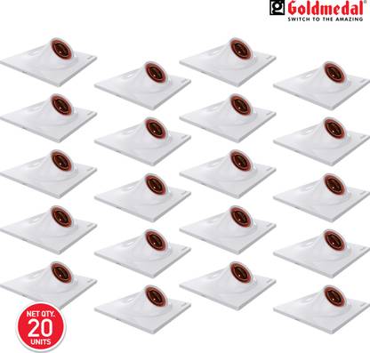 Goldmedal Oval Angle Holder White (Pack Of 20) Plastic Light Socket