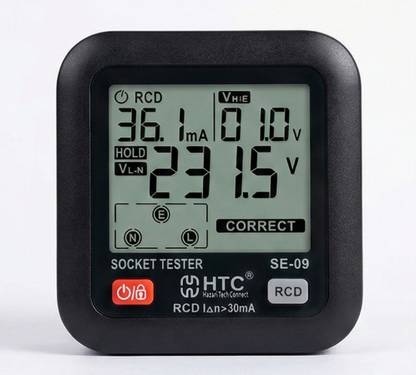 HTY HTC SE-09 Socket tester, Data hold,Three hole socket line Socket Tester Plastic Light Socket