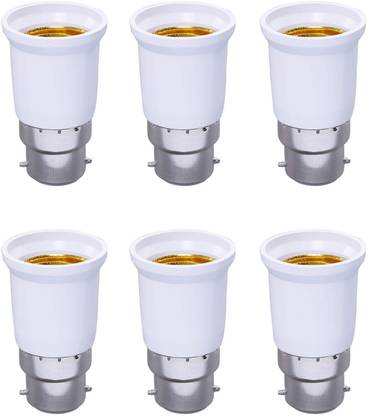 DECOBELL B22 to E26 E27 Adapter Bayonet Bulb Base to Edison E27 LED Light Lamp Bulb Socket Change PBT Fireproof Holder Adapter Converter Plastic, Aluminium Light Socket