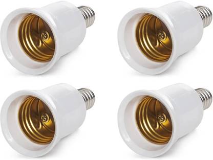 vibunt E14 to E27 Led Bulb Converter Holder Adapter Plastic, Copper Light Socket