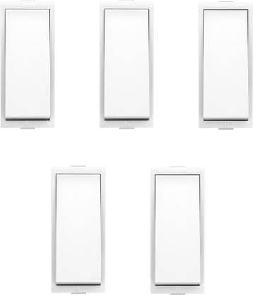 JELECTRICALS White 6 AMP Switch Pack of 5 Plastic Light Socket