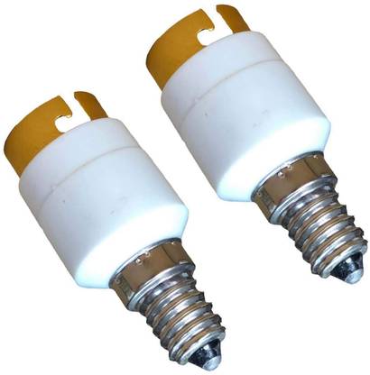 ECOBELL 2 PCS Plug Extender Lamp holder E14 to B22 Base Socket LED Halogen Light Lamp Bulb Adapter Converter Holder Plastic Light Socket