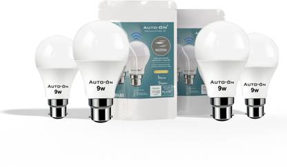 auto-on Motion Sensor Bulb 9W Brass Light Socket