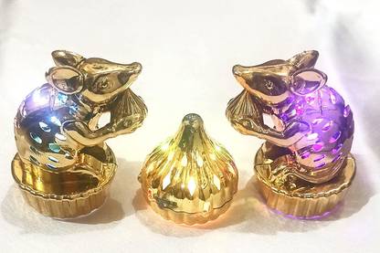 prisma collection LED Modak & LED Mushak/LED Mooshak Colour Changing Multi-Colored Ganpati Modak Table Lamp