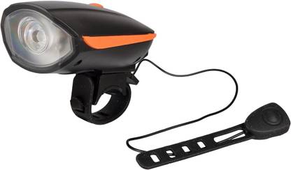 Dark Horse Bicycle USB Rechargeable 3 Mode LED Light and Horn (2 in 1) Orange LED Front Light