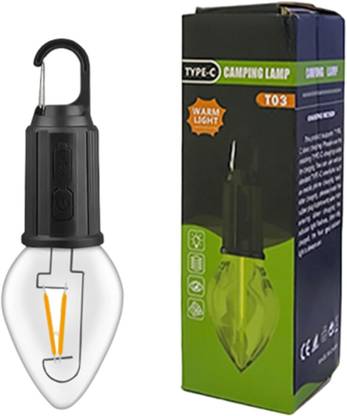HumBiG ™ Camping Lamp Type -C T03 Charging Light Bulbs LED Camping Hanging Lantern Camping Light led Retro Lighting Bulb Portable Spherical Charging Led Light