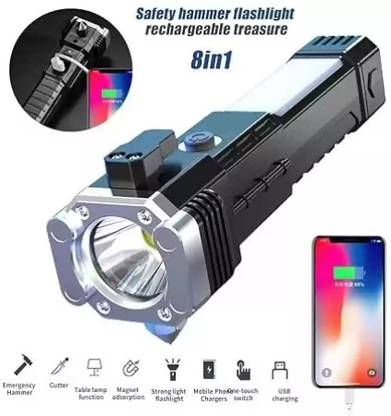 kalra Premium Camping Torch with Hammer Cutter Two Different Lights With Multi Modes LED Spot Light