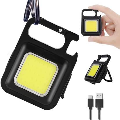 KNOCKNEW Mini LED Flashlight 800Lumens COB Rechargeable Worklight Keychain 4 Modes K11 LED Front Rear Light Combo