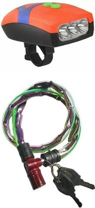 CYCLOWN MULTILED MULTIFLICKER HOOTER BELL LIGHT WITH ANTITHEFT STEEL LINK RING LOCK. LED Front Light