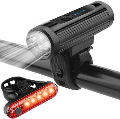 Linist Bicycle Headlight and Rear Light Set - USB Rechargeable Bicycle Lights LED Front Rear Light Combo