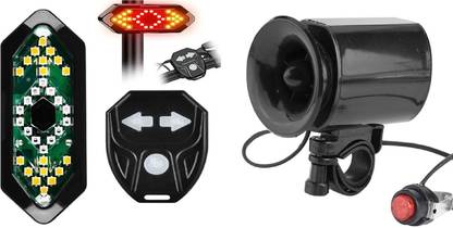 Gymisa Cycle Indicator Rechargeable Light LED With Electronic Horn for Bicycle Bell Cycling Kit