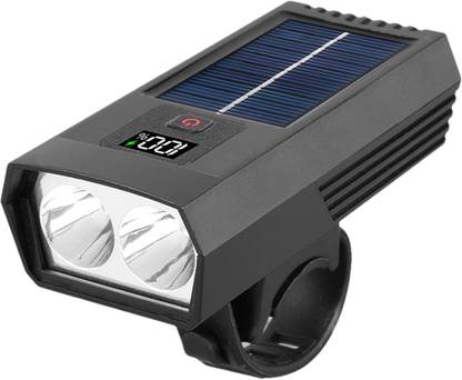 Linist Solar Powered LED Bicycle Light – Rechargeable Bicycle Flashlight LED Front Light