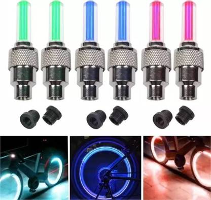ABC AMOL BICYCLE COMPONENTS Cycle Tyre Valve Light 6 Piece LED Wheel Reflectors