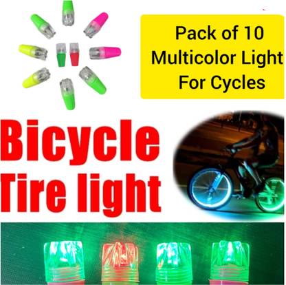 Ultimate Gadget Store UGSTORE 10 LED Multicolor Wheel Light - Tire Valve Cap for Cycle only LED Wheel Reflectors