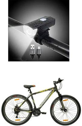 E-Shoppe Cycle High 300 Lumens Super Bright Headlight (Black) For Hercules Roadeo Warcry LED Front Light