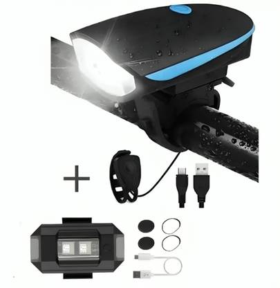 BLACKBELL Bicycle Combo Of Front Cycle Light Back Tail/Helmet Light LED Front Rear Light Combo