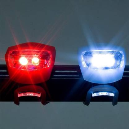NSV Bike Bicycle Waterproof Silicone Light Cycling Decoration LED Flashlight LED Front Rear Light Combo
