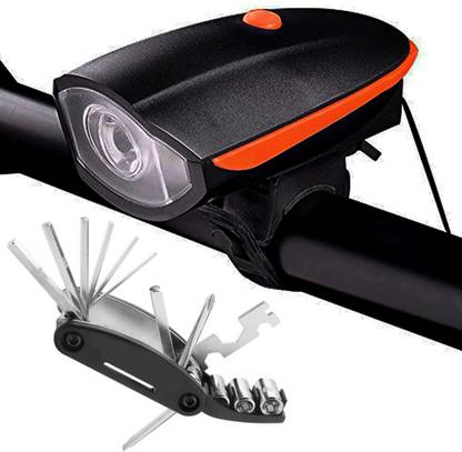 Rebound Bicycle Light Plus Horn With 16 in 1 Multiutility Tool Kit LED Front Light