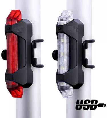 Manogyam USB Cycling Bike Light Tail Rear Light front-Back light Portable Rechargeable LED Front Rear Light Combo