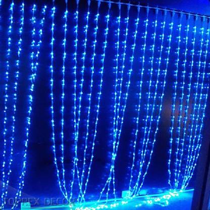 WBD 180ledx21M Blue Waterfall String Light with Multi Function Modes for Decoration LED Front Light