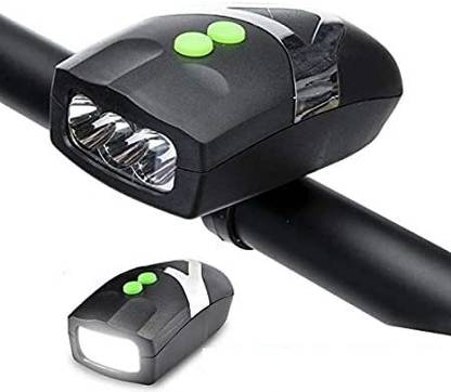 Rebound 3 LED Front Head Light & Bell Horn Hooter Siren Alarm Bicycle LED Front Light