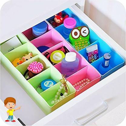 shreemart Plastic 5 Grids Storage Box Organizer & Divider Box Drawer Divider