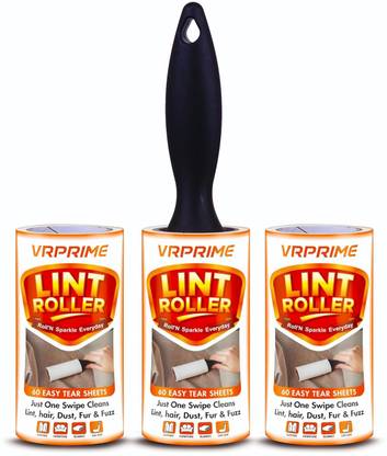 VRPRIME 180 Sheets Lint Roller Remover for Clothes Reusable Sticky Easy-Tear Sheet Lint Roller