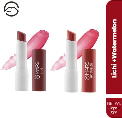 MARS Aqua Splash Tinted Lip Balm Enriched with Shea Butter| Non-Sticky & Moisturizing Lichi + Watermelon