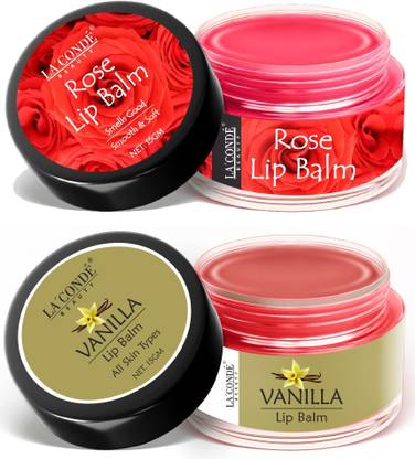 La'Conde Rose & Vanilla Lip Balm for Dry Lips - Pack of 2 (Each,15g)