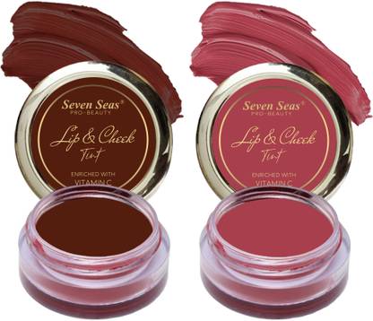 Seven Seas Lips & Cheek Tint Pack OF 2 With Enriched With Vitamin C Maroon, Hippie Pink