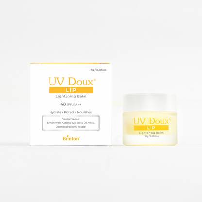 Brinton UV Doux Lip Lightening Balm SPF 40 PA ++ with Almond Oil, Olive Oil & Vitamin E Vanilla