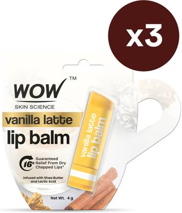 WOW SKIN SCIENCE Vanilla Latte Lip Balm | Softens Dry & Chapped Lips | Protects Lips From Dryness Vanilla