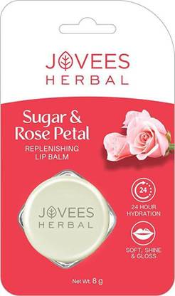 Jovees Herbal Sugar & Rose Petal Replenishing Lip Balm-8 g Rose