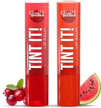 Glam21 Tint it LipBalm Everyday Hydration with SPF15 & Vit-E | Shea Butter Avocado Oil Cranberry & Watermelon