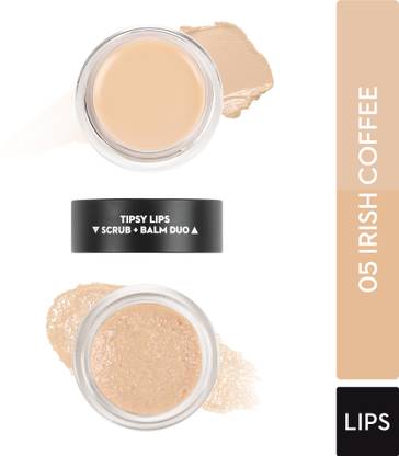 SUGAR Cosmetics Tipsy Lips Scrub + Balm Duo, Super Nourishing, Softens Dry & Chapped Lips - 05 Irish Coffee (Sweet & Boozy)