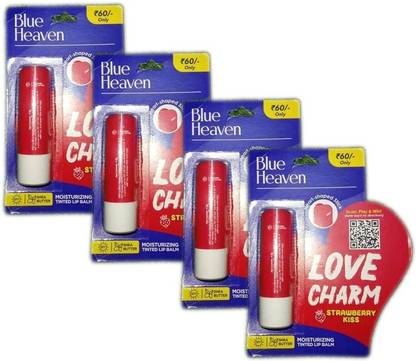 BLUE HEAVEN LOVE CHARM MOISTURIZING LIP BALM 4.2G PACK OF 4 ALL