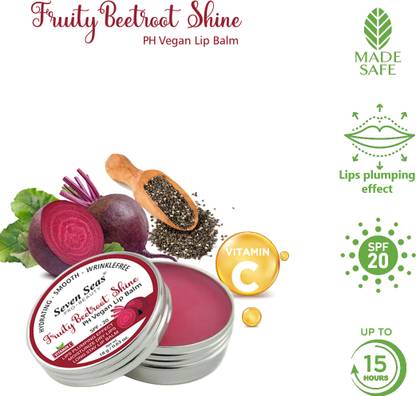 Seven Seas PH Vegan Lip Balm Vitamin C | SPF-20 | Lips Plumping Effect Beetroot