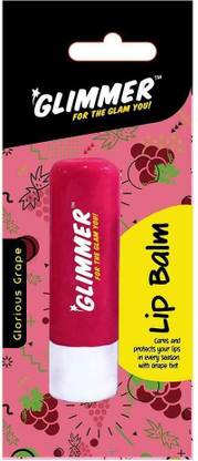 Glimmer Lip Balm, Glorious Grape pack of 1 ,Glorious Grape