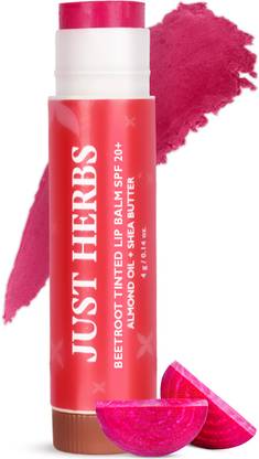 Just Herbs Tinted Lip Balm SPF 20+ For Dry and chapped Lips for Women and Men- Beetroot