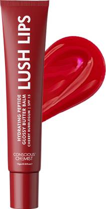 Conscious Chemist Peptide Lip Balm - Lush Lips with SPF15 |For Dry & Chapped Lips | For Dark Lips. Cherry Bubblegum