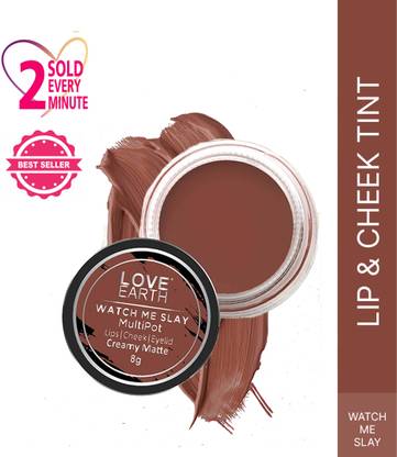 LOVE EARTH Multipot-Watch Me Slay Lip Tint For Lips, Eyelids & Cheeks chocolate vanilla